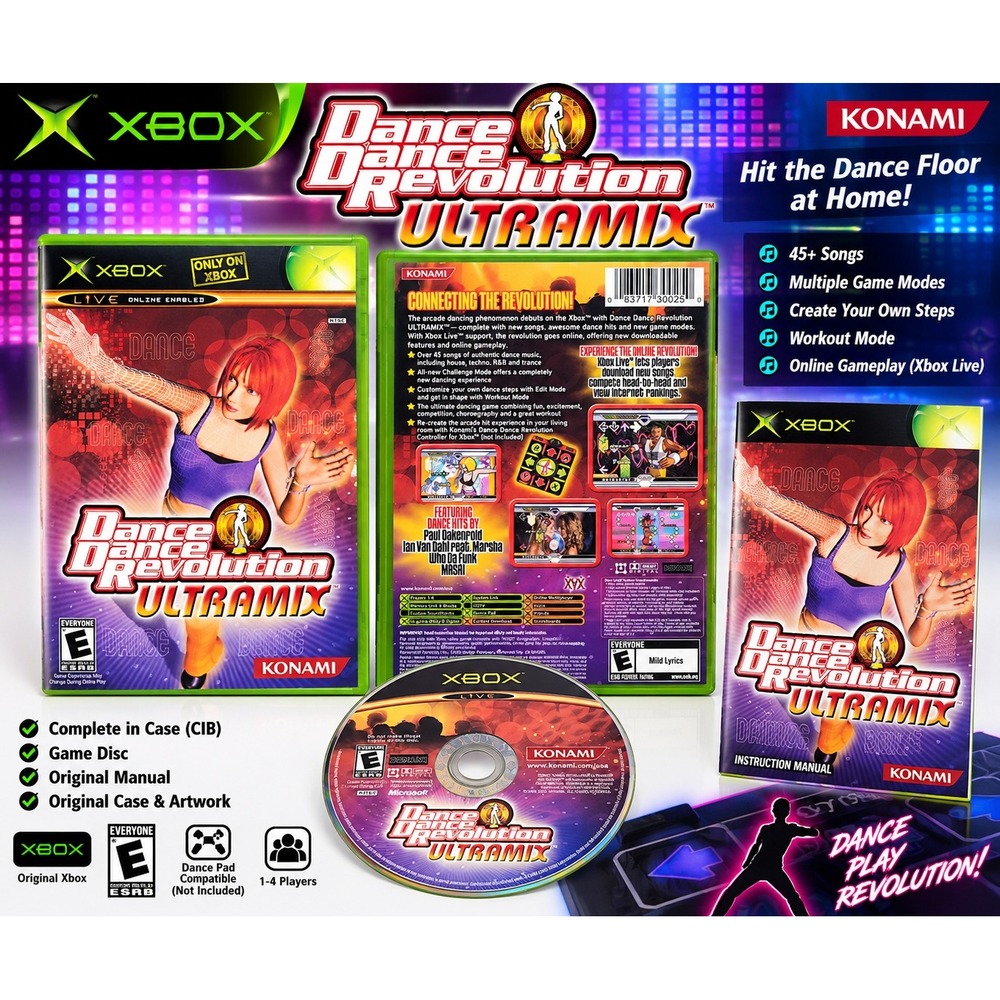 Dance Dance Revolution Ultramix Xbox Original CIB Complete with Manual Konami